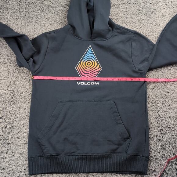 Volcom Hoodie Youth Large Blue Fleece Sweatshirt Pullover Skater Outdoor Casual - Picture 3 of 6